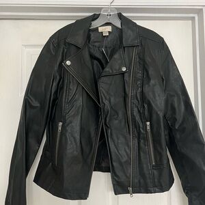 Loft Faux Leather Biker Jacket, size M, NWT